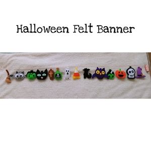 Hand Sewn Halloween Felt Banner